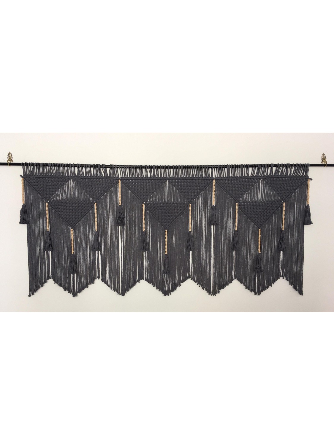 Black Macrame Wall Hanging Headboard