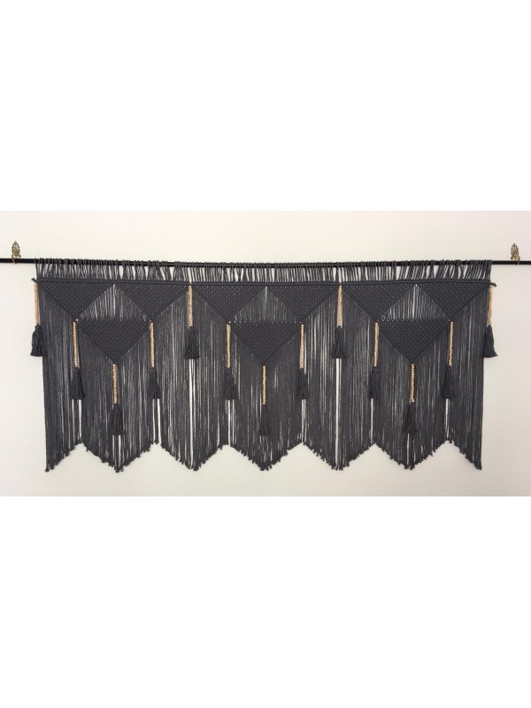 Black Macrame Wall Hanging Headboard