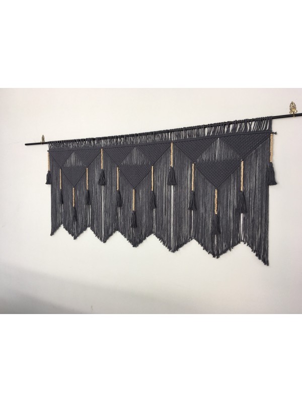 Black Macrame Wall Hanging Headboard