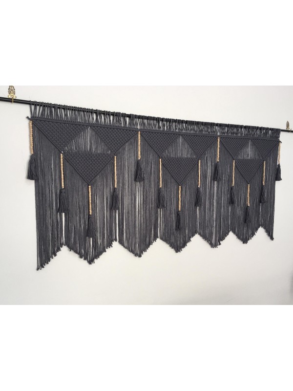 Black Macrame Wall Hanging Headboard