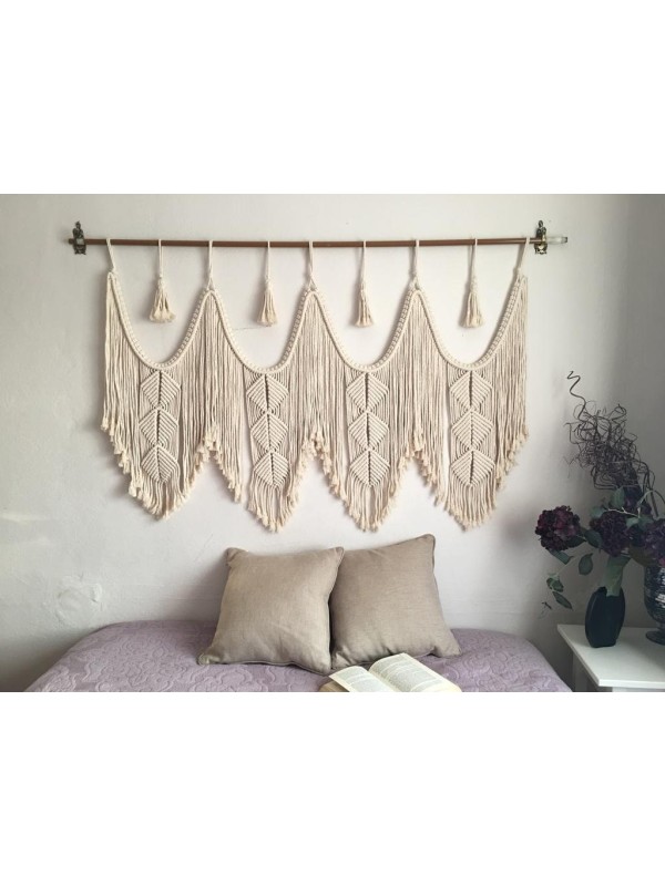 Macrame wall hanging headboard tapestry