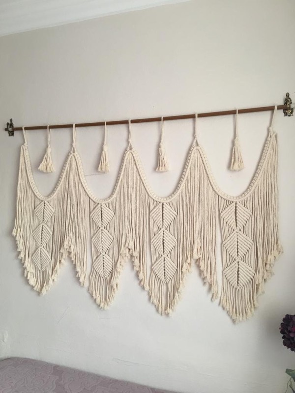 Macrame wall hanging headboard tapestry
