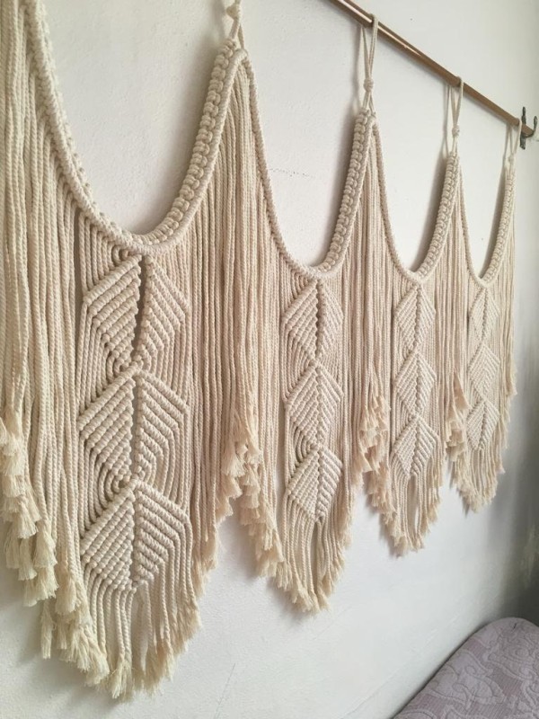 Macrame wall hanging headboard tapestry