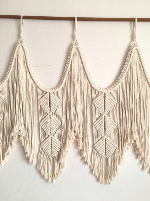 Macrame wall hanging headboard tapestry