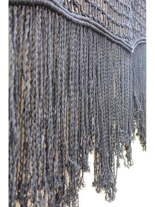 Black Macrame wall hanging headboard