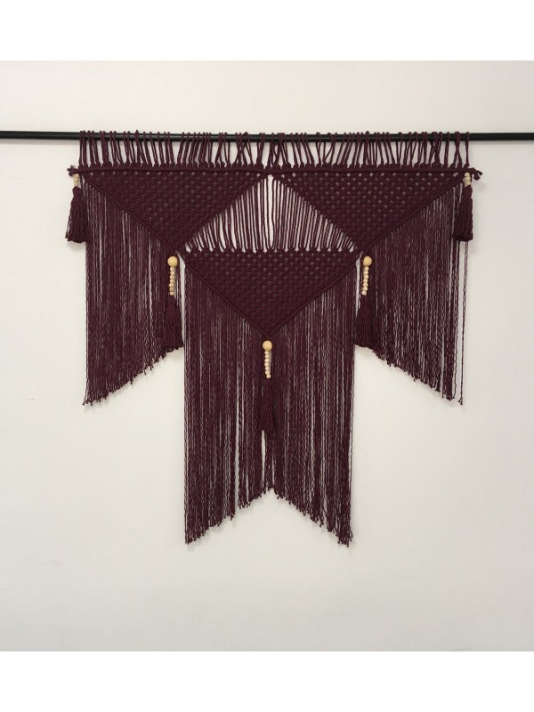 Macrame woven wall hanging headboard