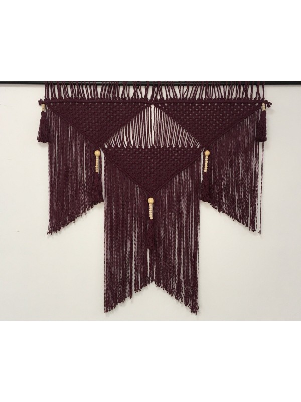 Macrame woven wall hanging headboard