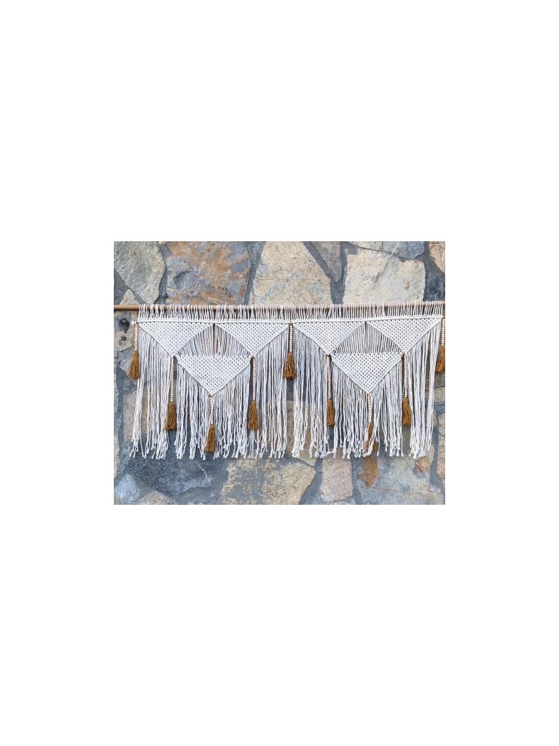 Macrame headboard  with mustard tassels