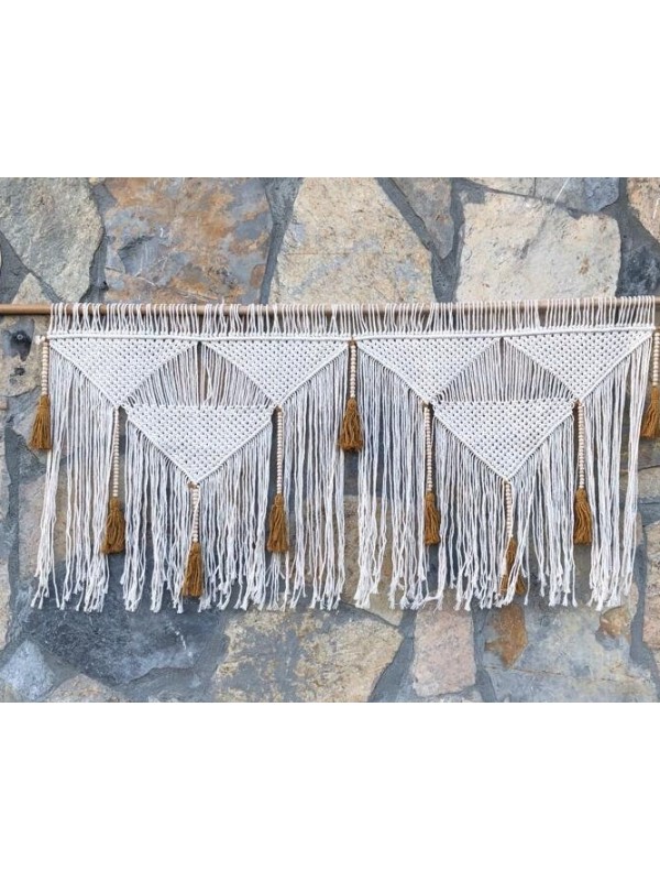 Macrame headboard  with mustard tassels