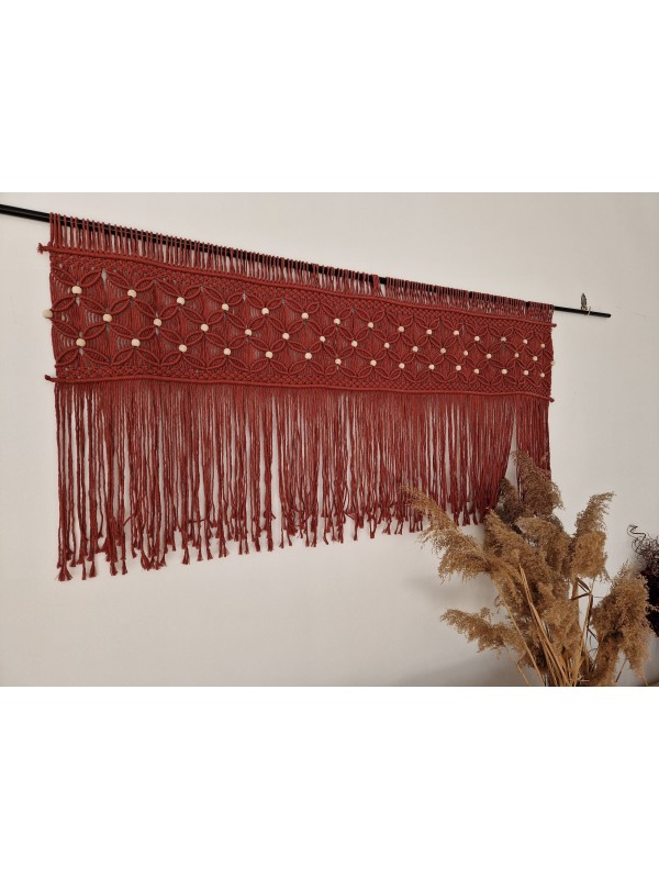 Macrame tapestry headboard