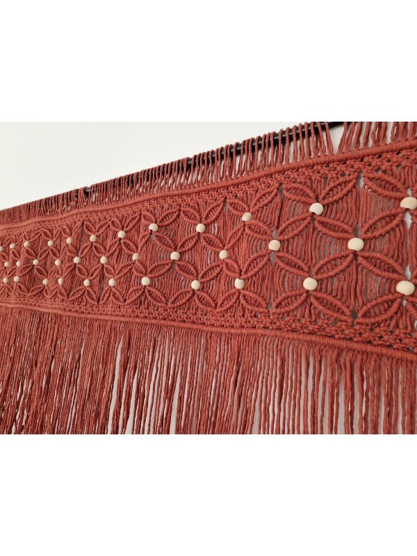 Macrame tapestry headboard