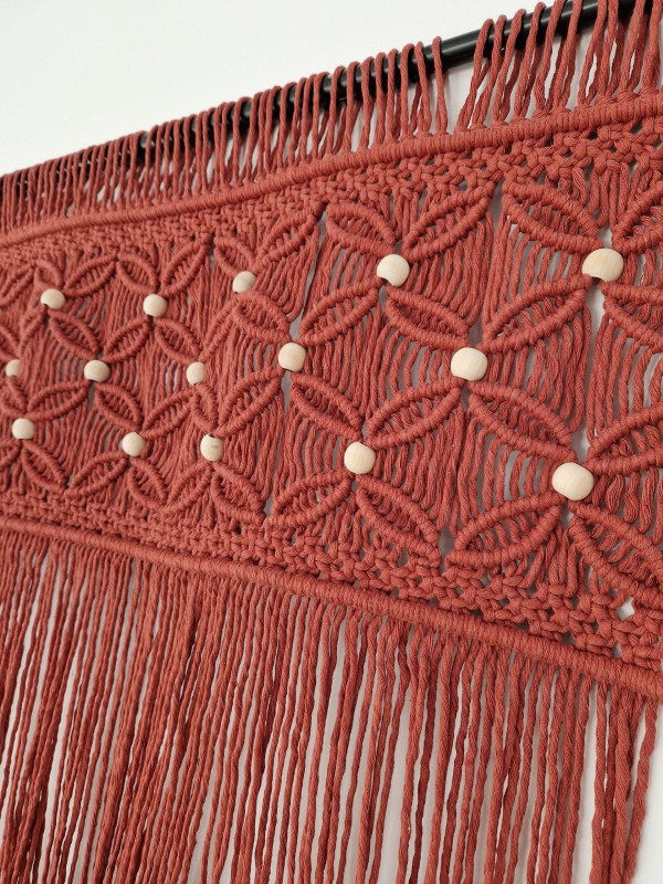 Macrame tapestry headboard