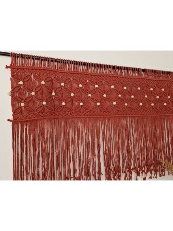 Macrame tapestry headboard