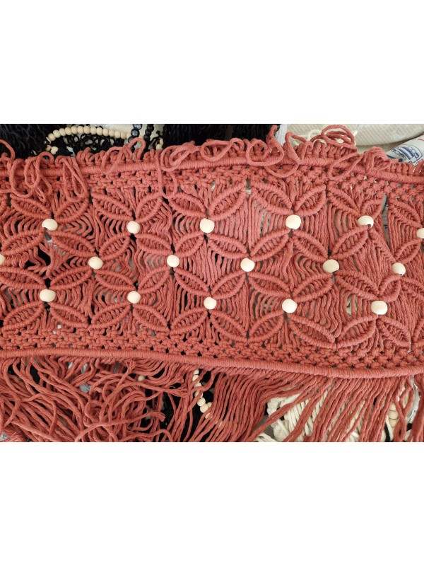 Macrame tapestry headboard