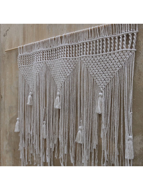 Large macrame wall hanging headboard