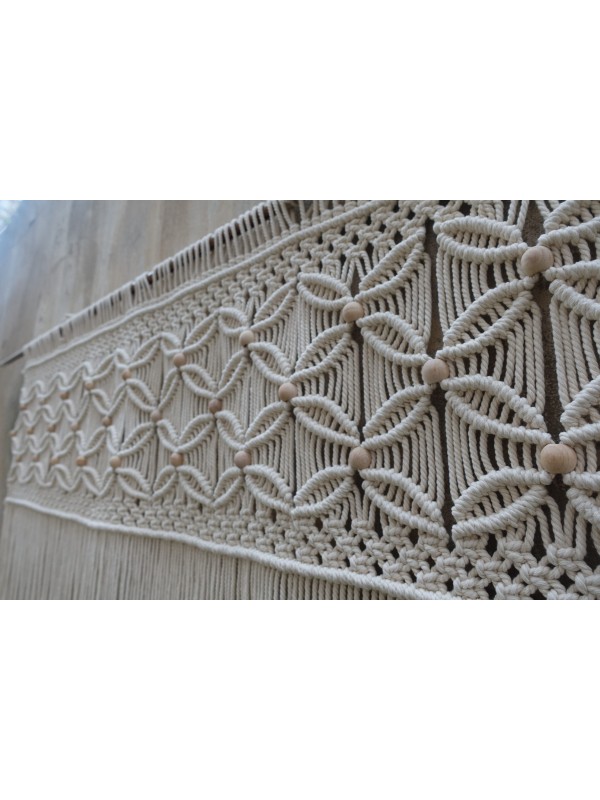 Macrame headboard for bedframe