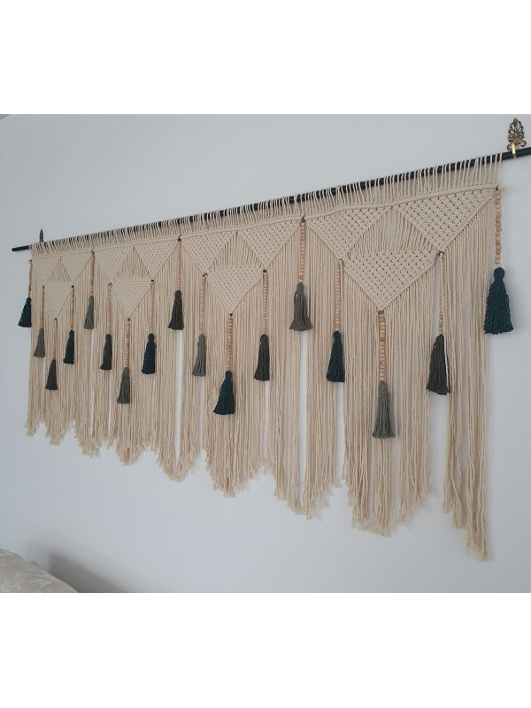 olive green headboard macrame wall hanging